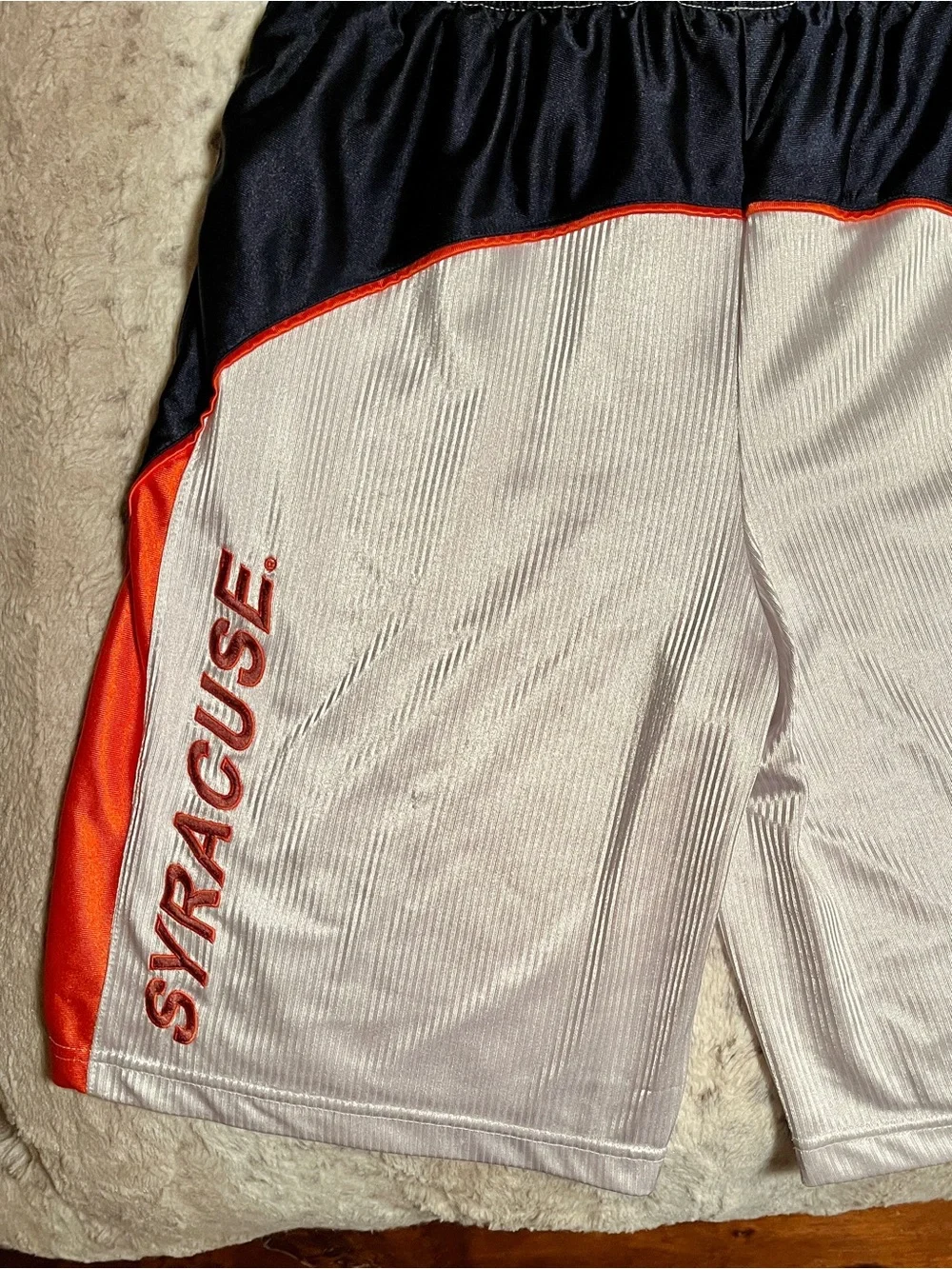 Syracuse Colorblock Athletic Shorts for Men - Orange, Black & White